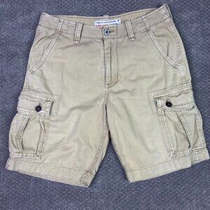 American Eagle Cargo Shorts Men's 34 Khaki Classic Length Hiking Utility cotton